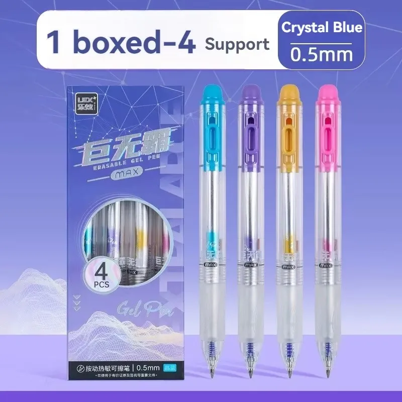 Retractable Eraser Pen Click - 4-Pack Retractable Erasable Gel Pens, 0.5mm