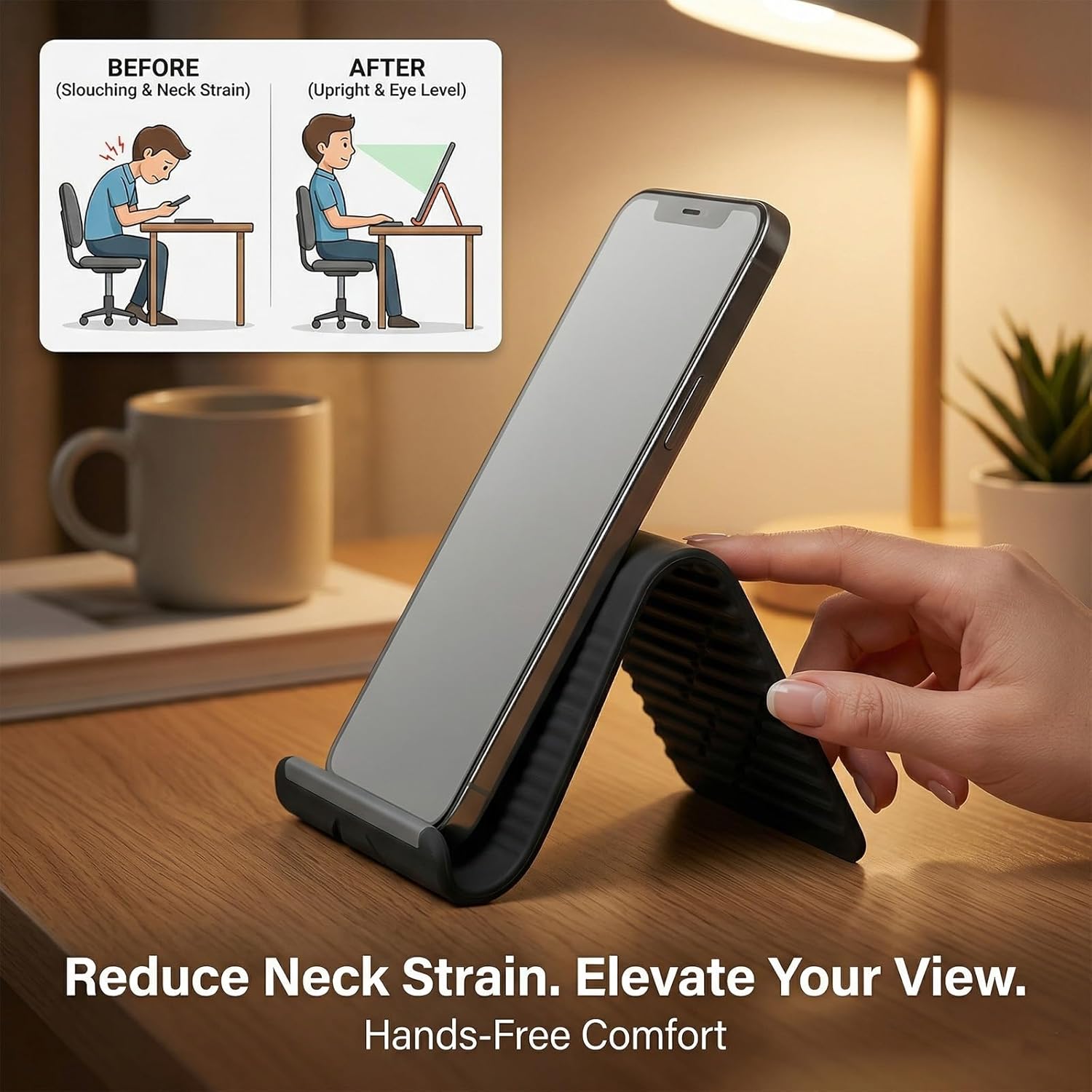 Lazy Portable Phone Stand Sili - Desk Accessories 评论和价格